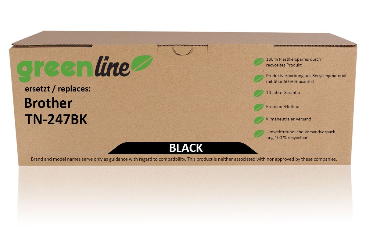greenline ersetzt Brother TN-247BK Tonerkartusche, schwarz
