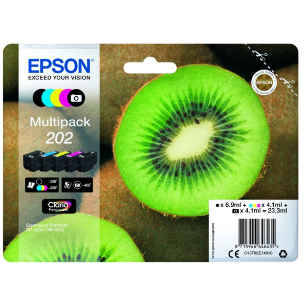 Original Epson C13T02E74010 / 202 Tintenpatrone Multipack
