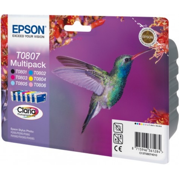Original Epson C13T08074011 / T0807 Tintenpatrone Multipack