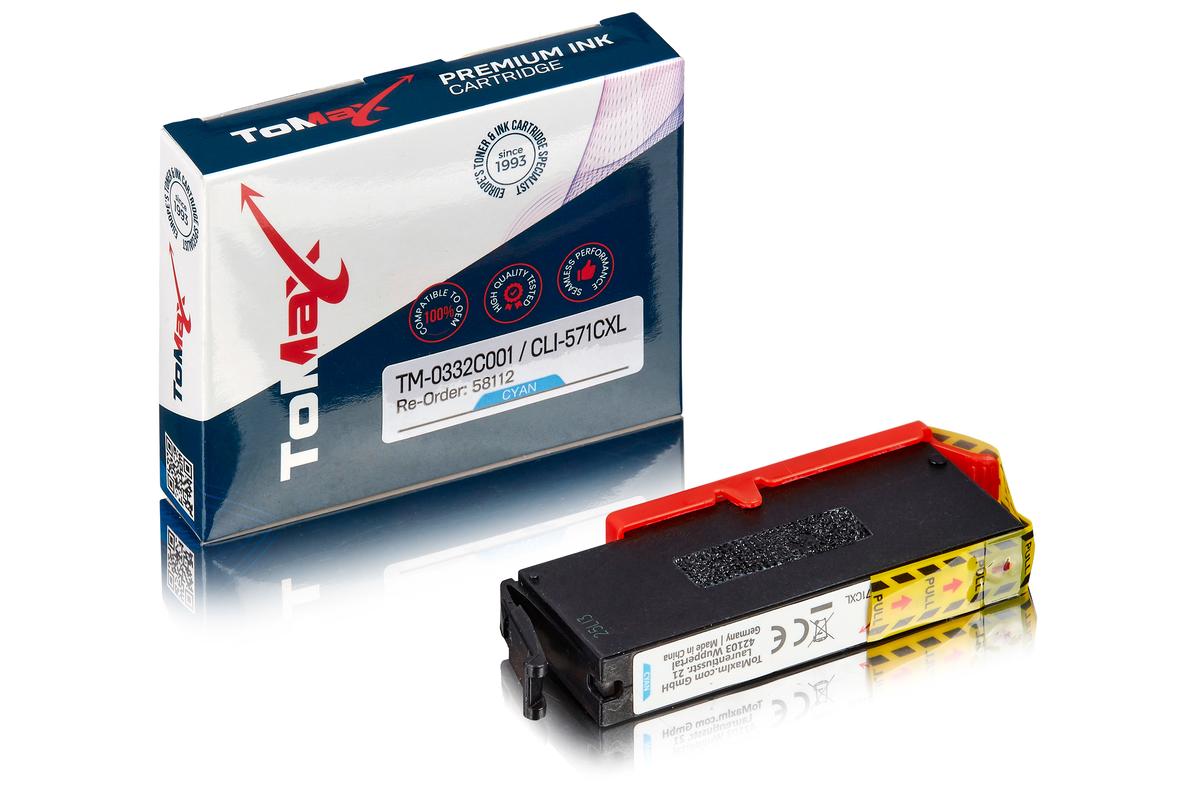 ToMax Premium ersetzt Canon 0332C001 / CLI-571CXL Tintenpatrone Cyan