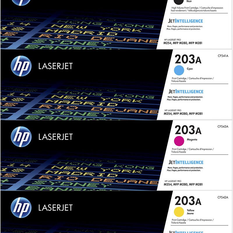 Original HP CF540X / 203X  + 203A CMY Toner Multipack