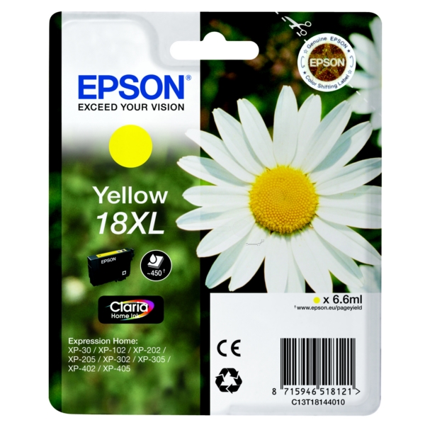 Original Epson C13T18144012 / 18XL Tintenpatrone gelb