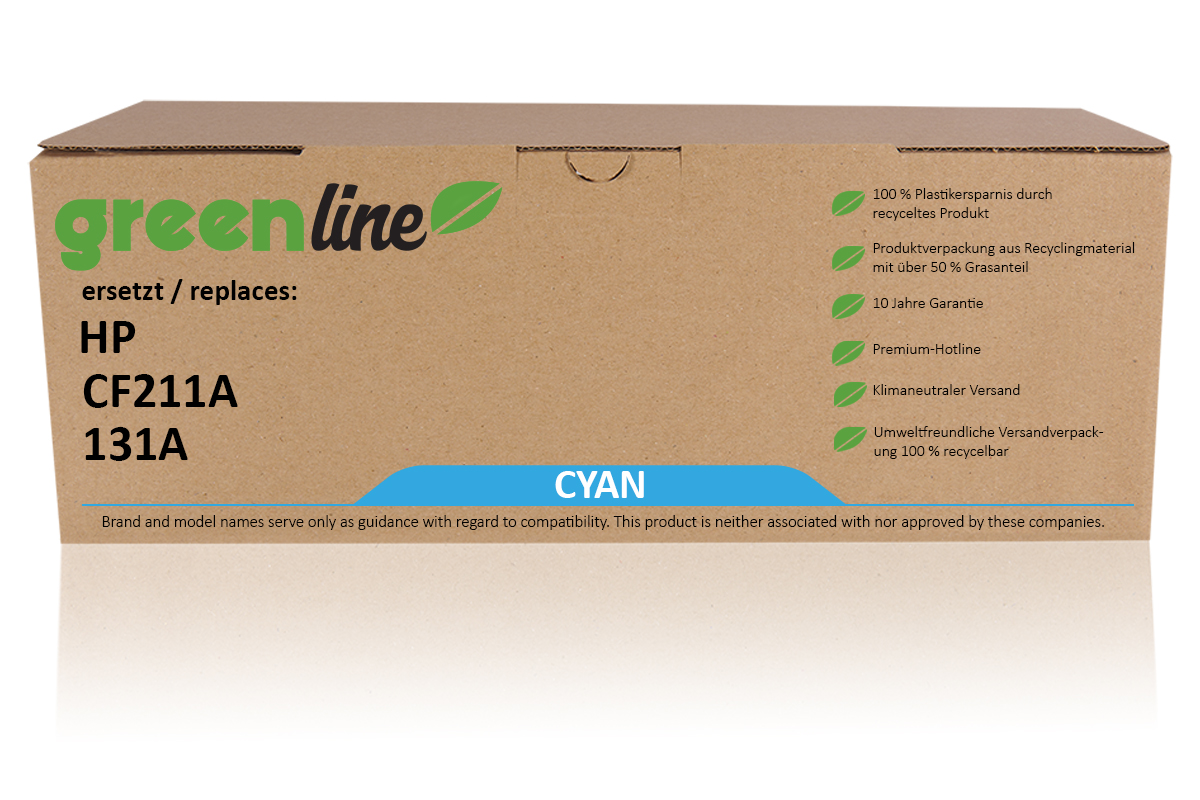 greenline ersetzt HP CF 211 A / 131A Tonerkartusche, cyan
