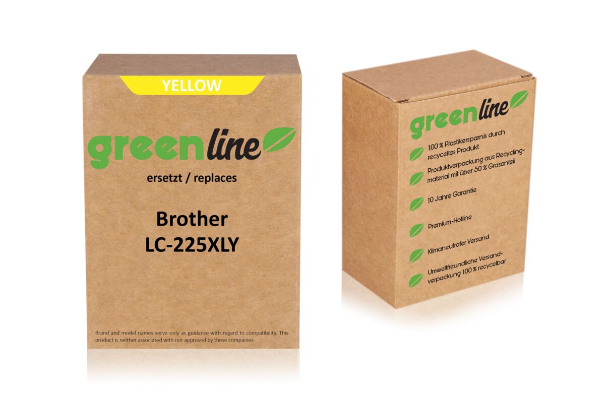 greenline ersetzt Brother LC-225XLY Tintenpatrone, gelb
