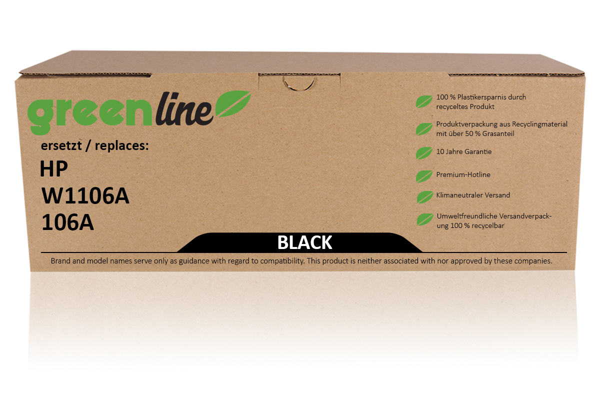 greenline ersetzt HP W1106A Tonerkartusche, schwarz