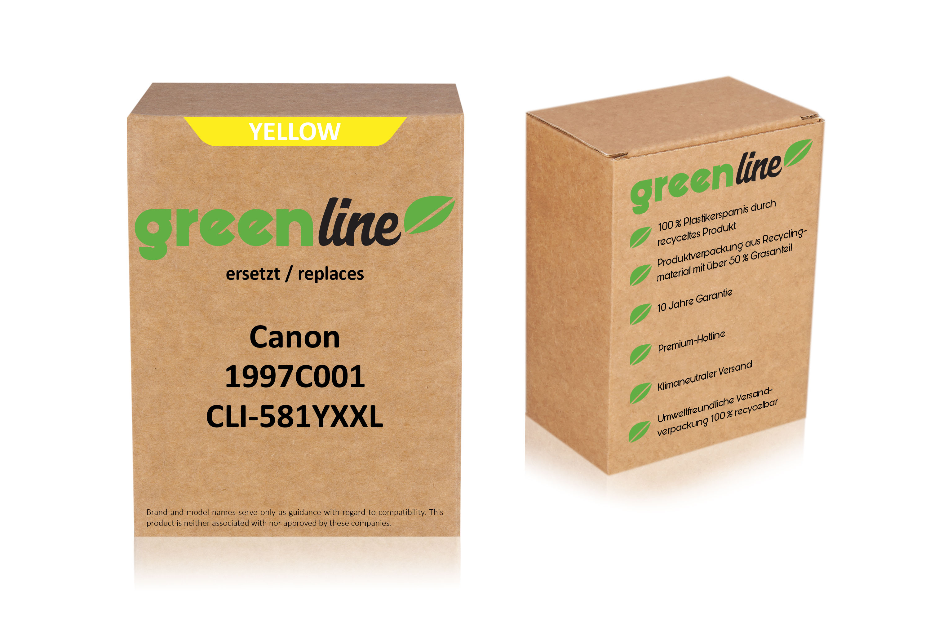 greenline ersetzt Canon 1997C001 / CLI-581 YXXL Tintenpatrone, gelb