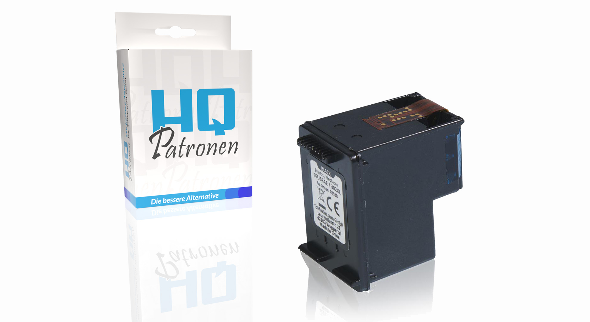 Kompatibel zu HP F6U68AE / 302XL XL Druckkopfpatrone, schwarz