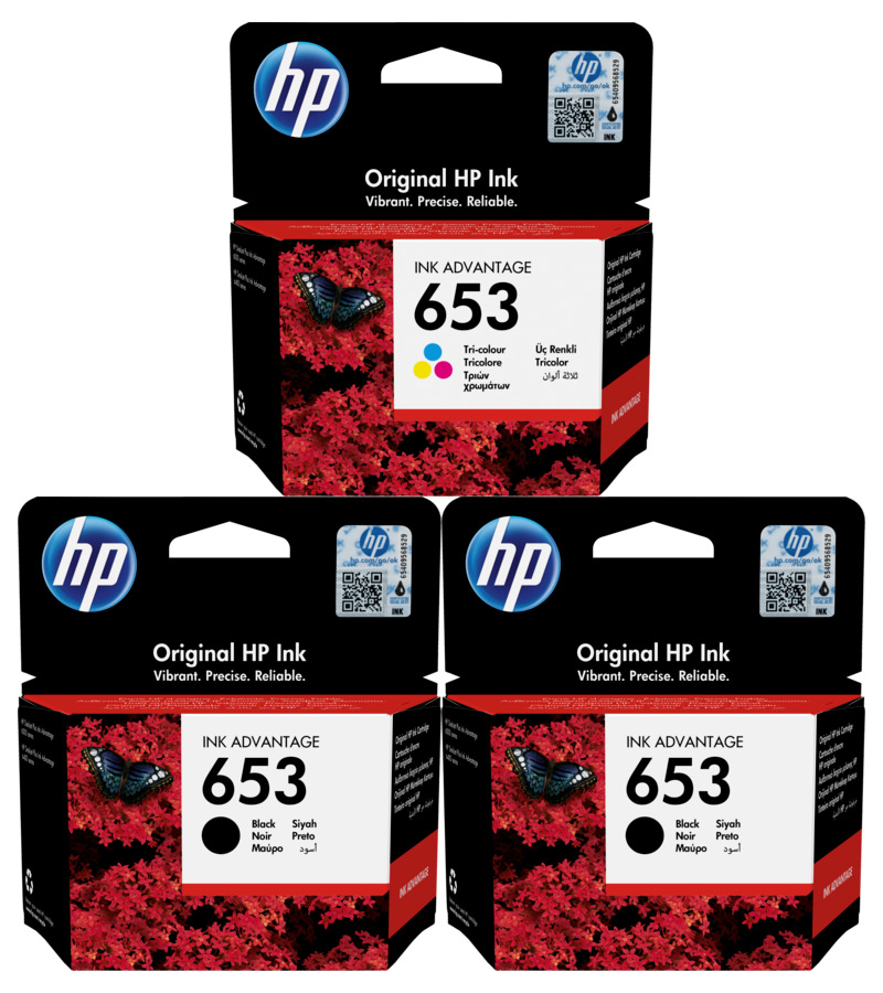 Original HP Patronen 653 3er Set 3YM75AE 3YM74AE Mehrfarbig
