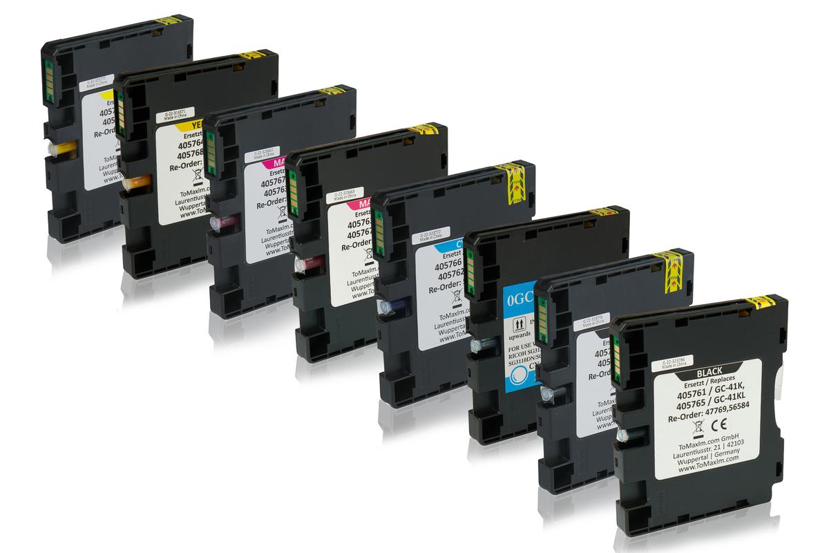 Multipack kompatibel zu Ricoh 405761 / GC41 enthält 8x Tintenpatrone