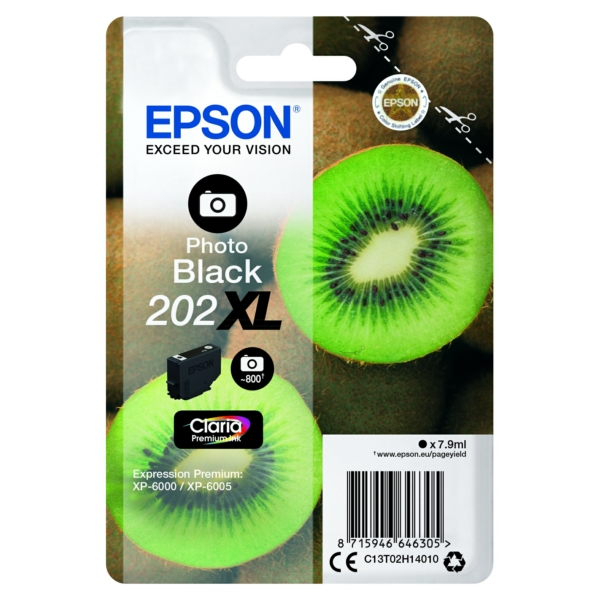 Original Epson C13T02H14020 / 202XL Tintenpatrone schwarz hell