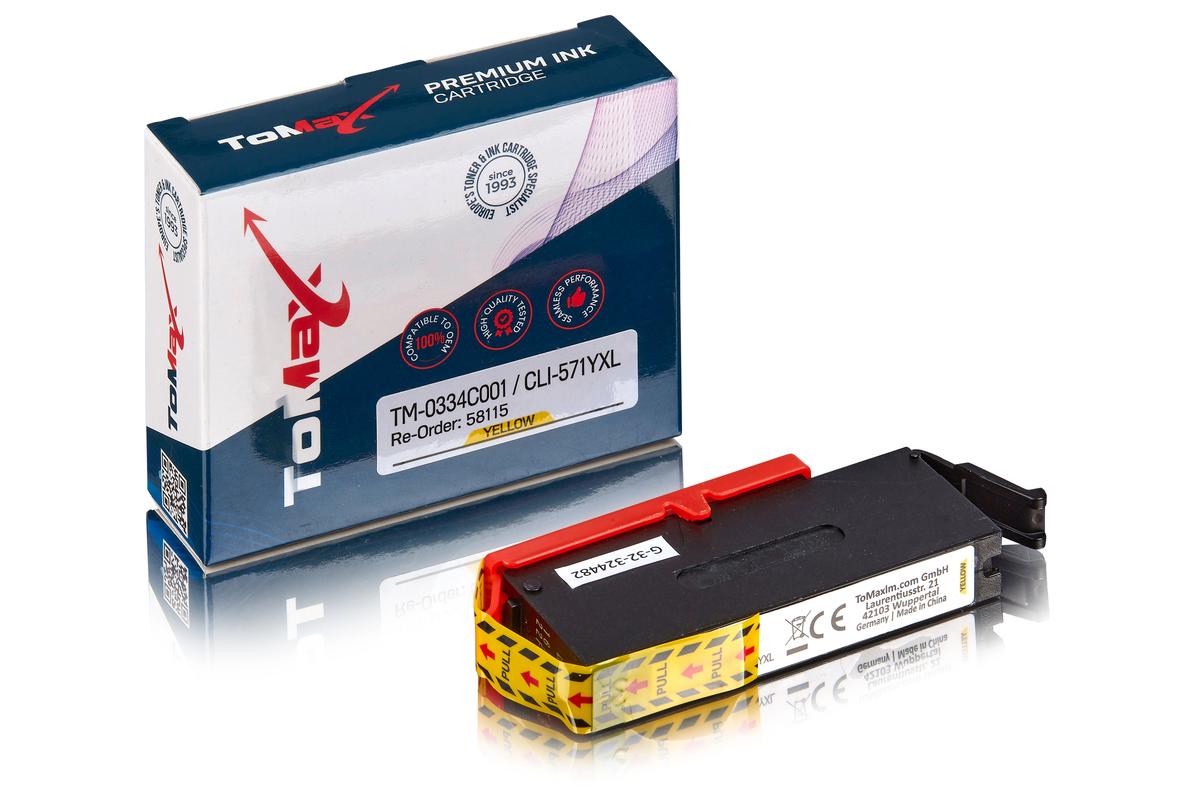 ToMax Premium ersetzt Canon 0334C001 / CLI-571YXL Tintenpatrone Gelb