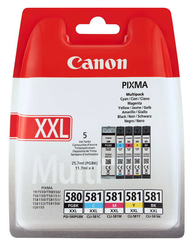 Original Canon PGI-580 XXL + CLI-581 XXL Tintenpatrone Multipack