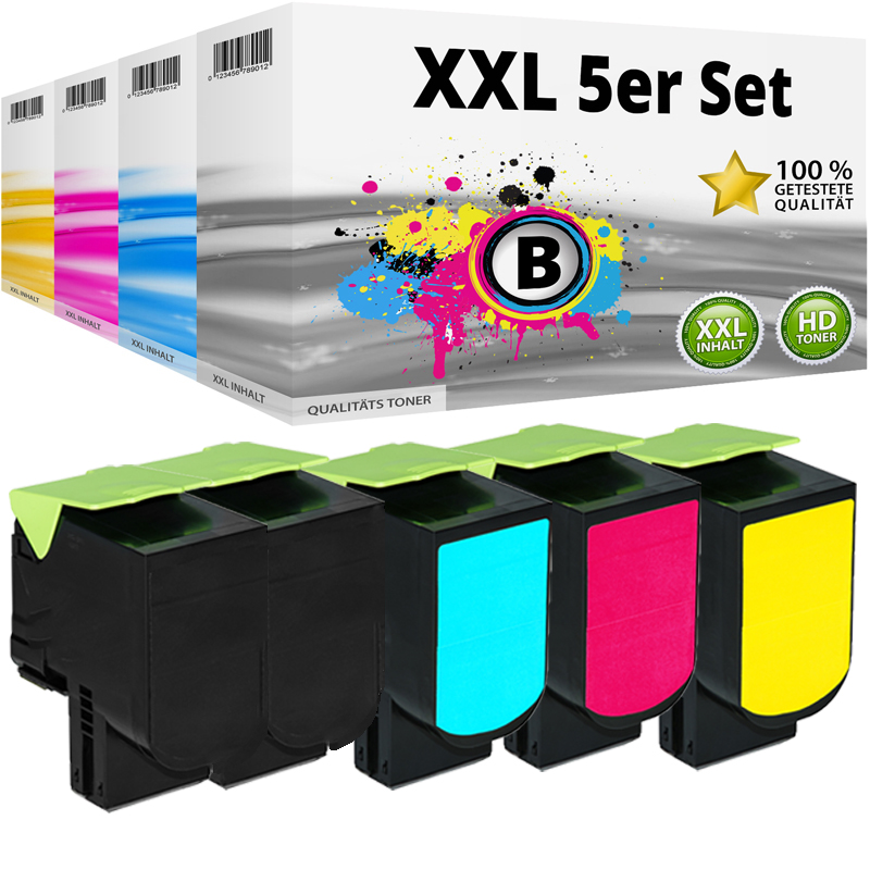Multipack Kompatibel zu Lexmark C232HK0 enthält 5x Toner