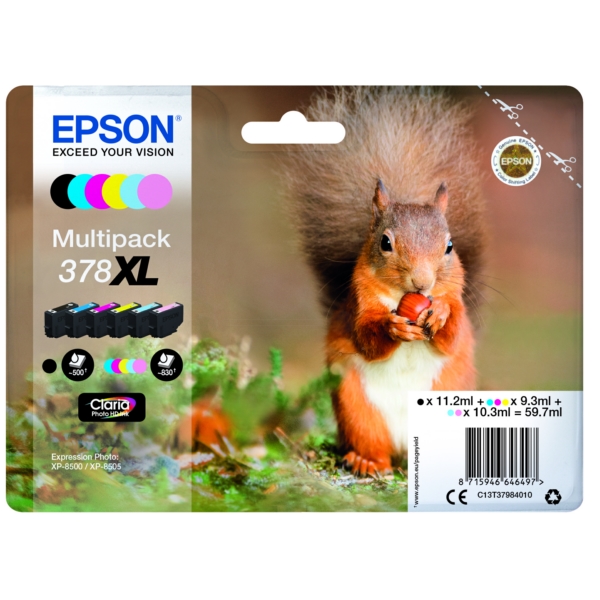 Original Epson C13T37984010 / 378XL Tintenpatrone Multipack