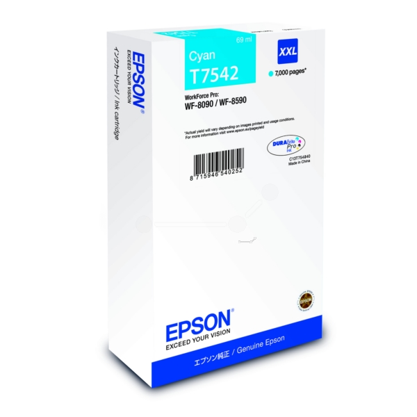 Original Epson C13T75424N / T7542 Tintenpatrone cyan