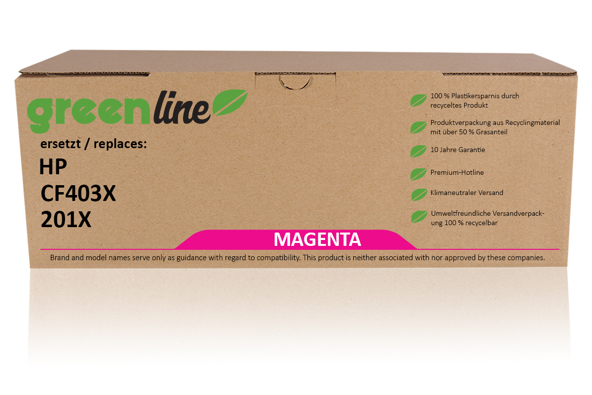 greenline ersetzt HP CF403X / 201X Tonerkartusche, magenta