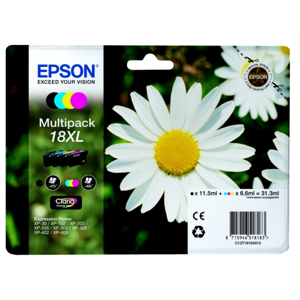 Original Epson C13T18164012 / 18XL Tintenpatrone Multipack