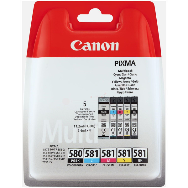 Original Canon 2078C007 / PGI580CLI581 Tintenpatrone Multipack