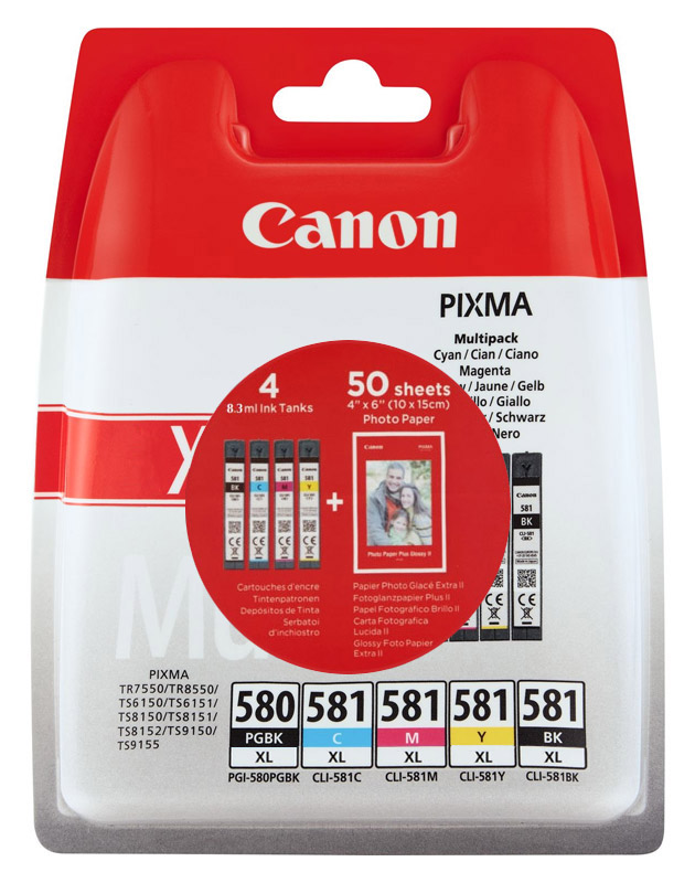 Original Canon PGI-580 XL + CLI-581 XL Tintenpatrone Multipack