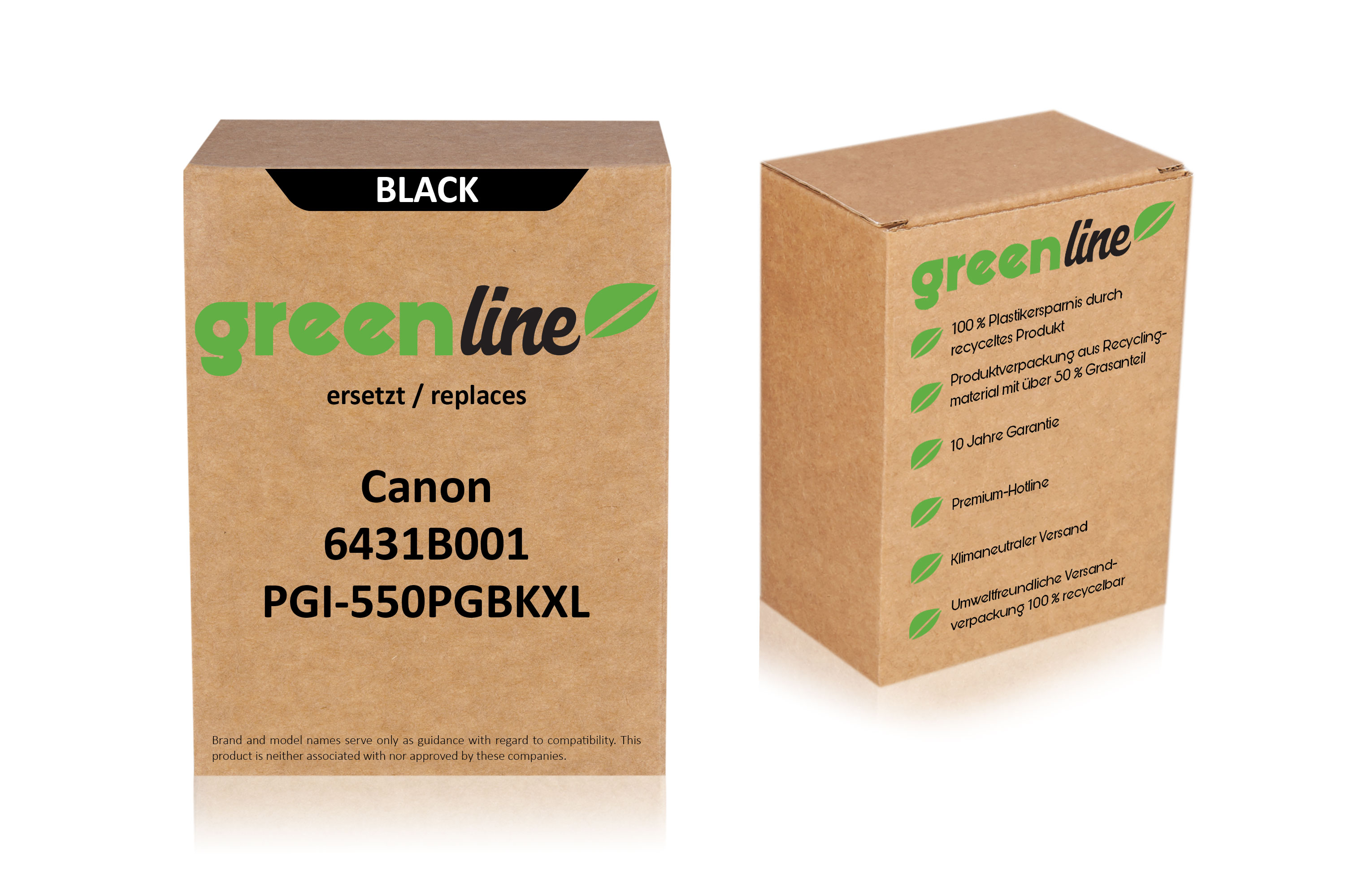 greenline ersetzt Canon 6431B001 / PGI-550 PGBKXL Tintenpatrone, Pigment schwarz