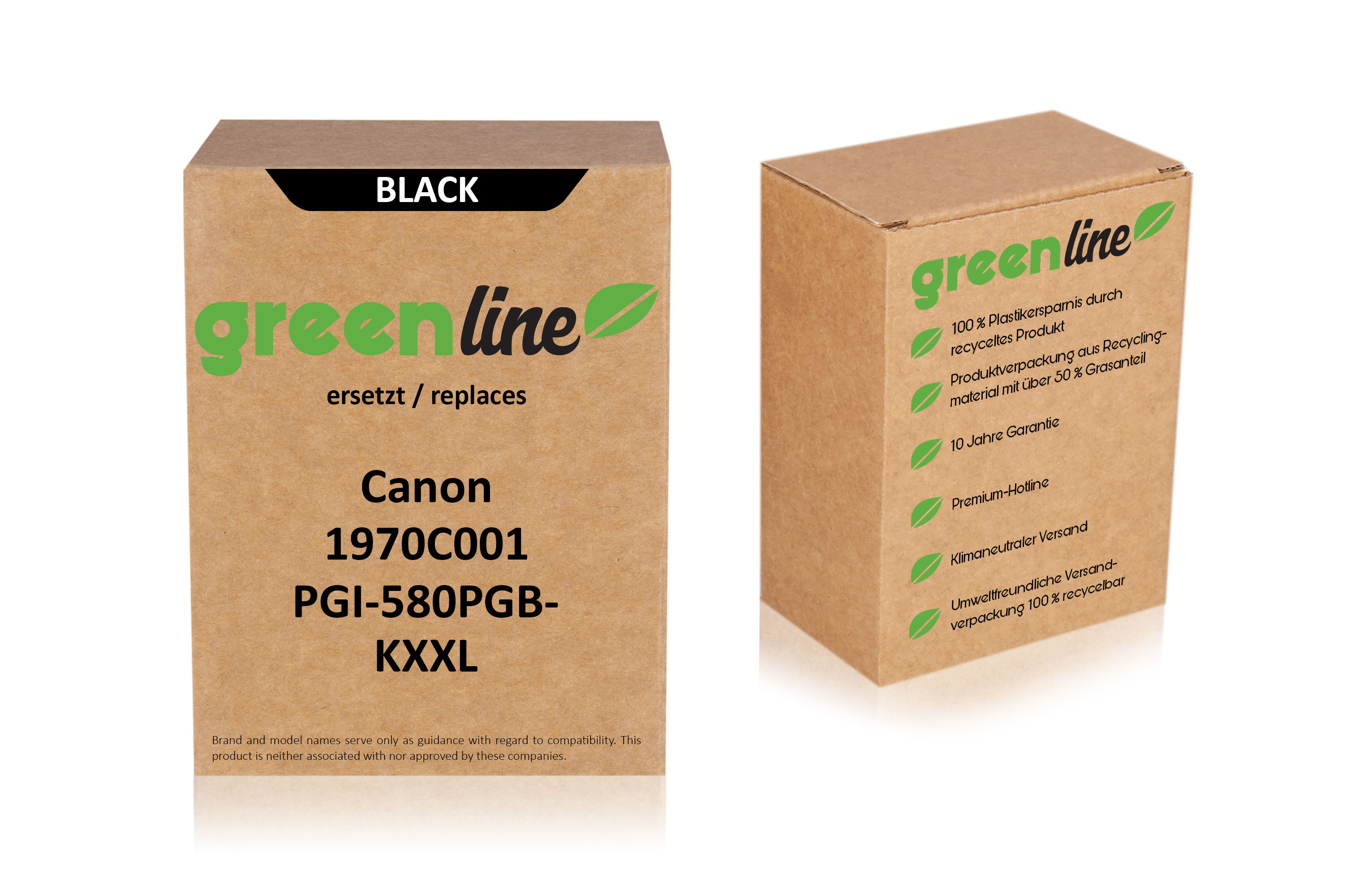 greenline ersetzt Canon 1970C001 / PGI-580 PGBKXXL Tintenpatrone, Pigment schwarz