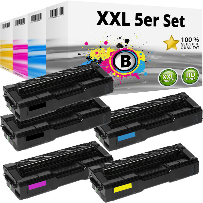 Multipack Kompatibel zu Ricoh XL 407716 enthält 5x Toner