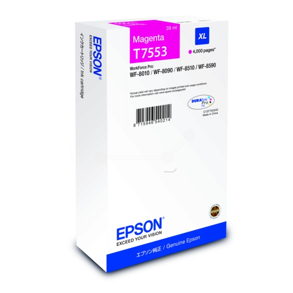 Original Epson C13T755340 / T7553 Tintenpatrone magenta