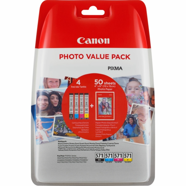 Original Canon 0386C008 / CLI571 Tintenpatrone Multipack