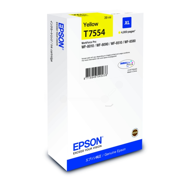 Original Epson C13T75544N / T7554 Tintenpatrone gelb