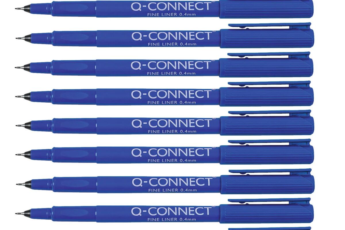 Q-CONNECT Feinliner, 0,4mm, blau, (10 Stück)