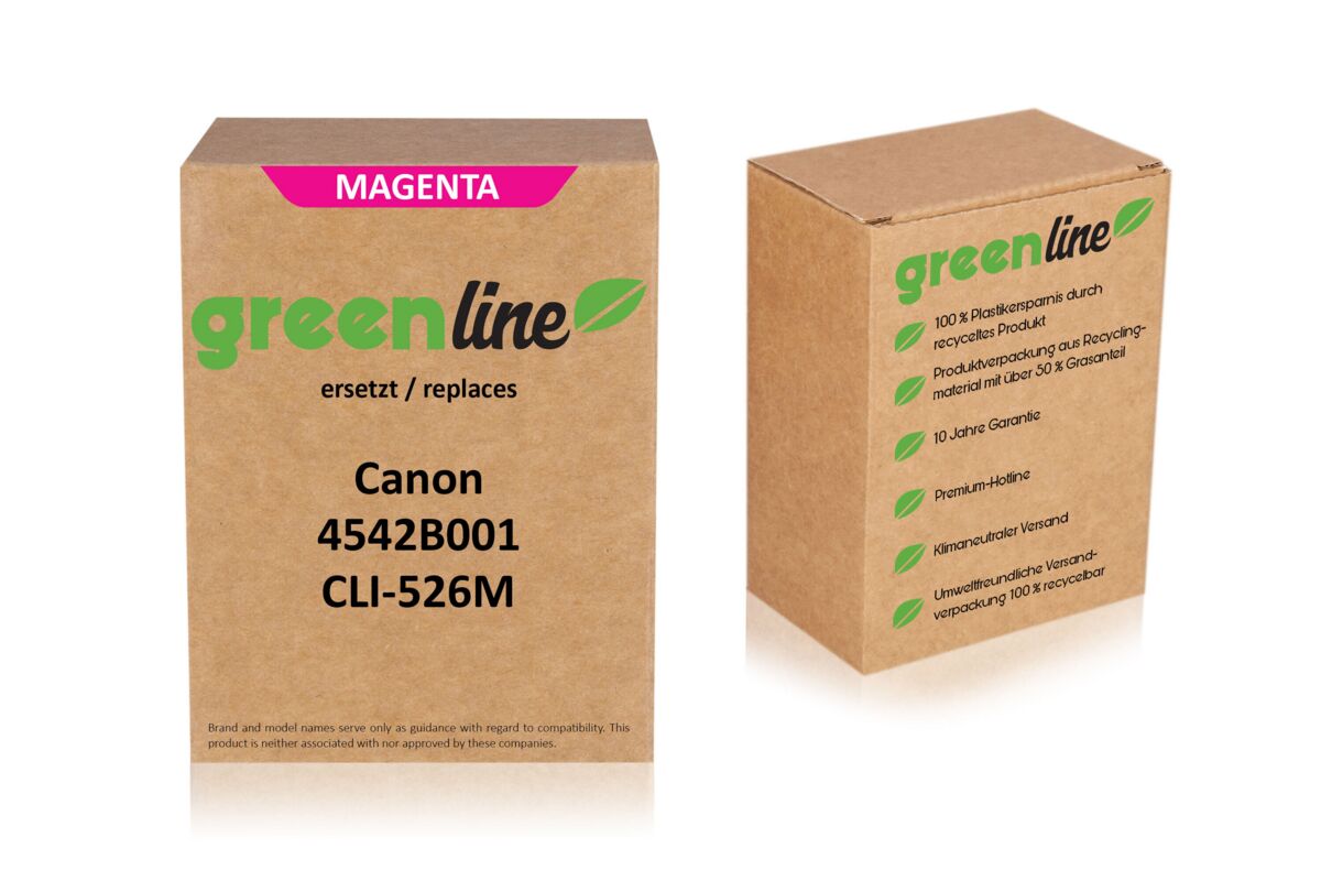 greenline ersetzt Canon 4542B001 / CLI-526M Tintenpatrone, magenta
