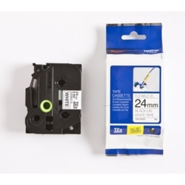 Original Brother TZEFX251 P-Touch Farbband schwarz auf weiss Laminat 24mm x 8m