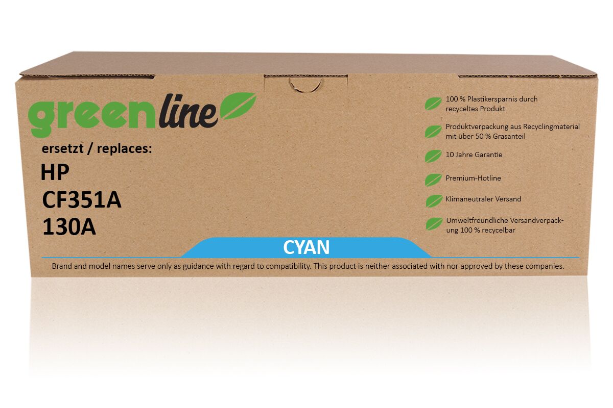 greenline ersetzt HP CF 351 A / 130A Tonerkartusche, cyan