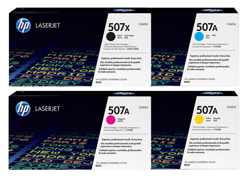 Original HP 507X CE400X Toner Multipack