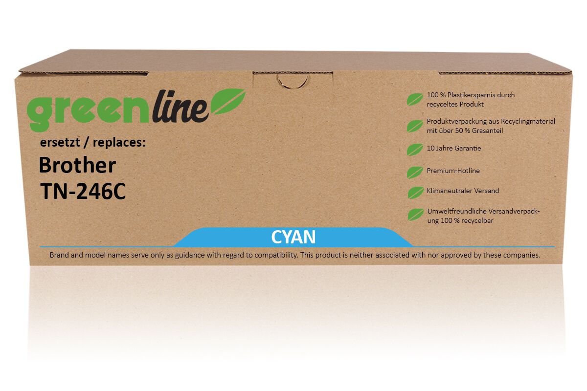 greenline ersetzt Brother TN-242C / TN-246C Tonerkartusche, cyan
