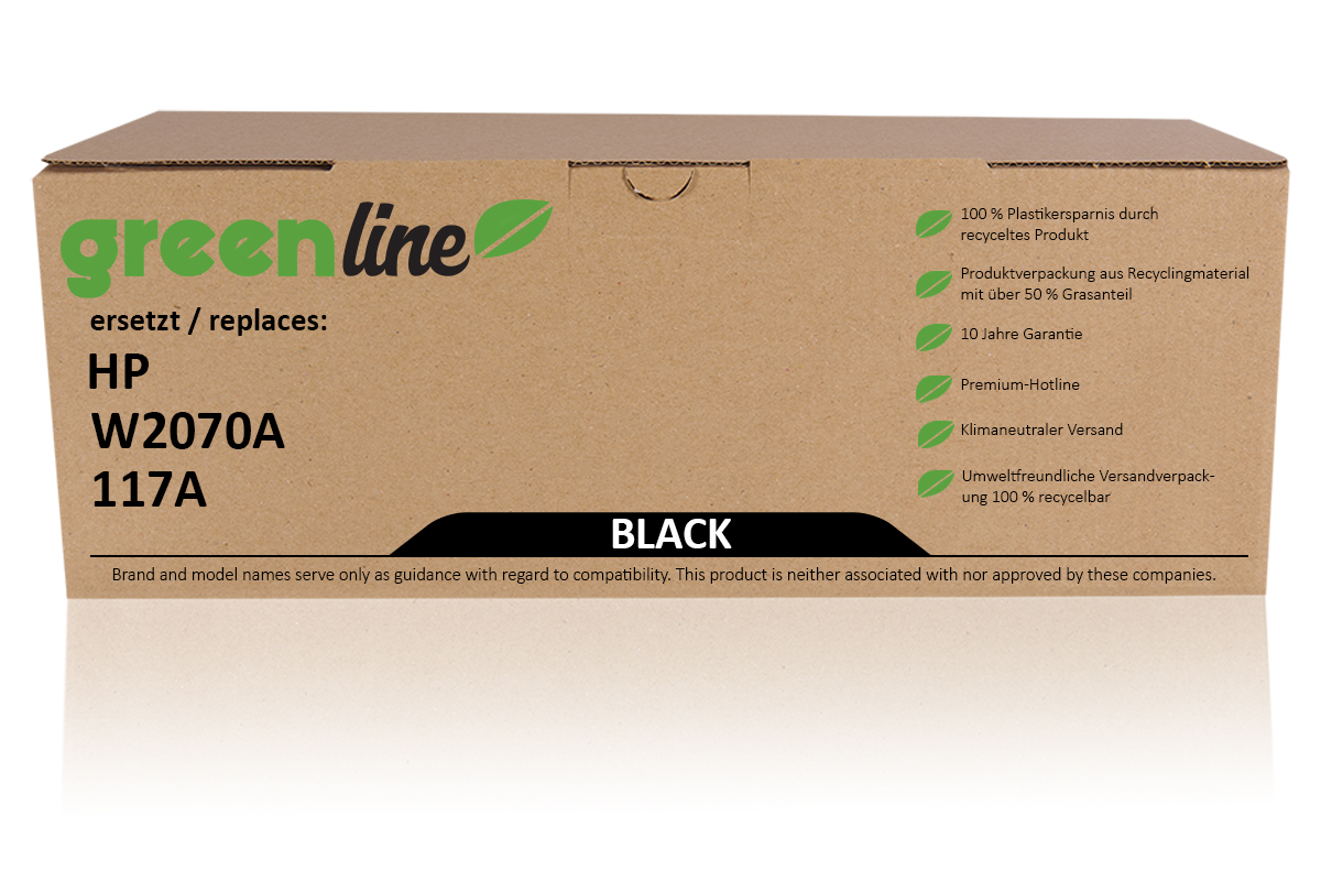 greenline ersetzt HP W 2070A / 117A XL Tonerkartusche, schwarz