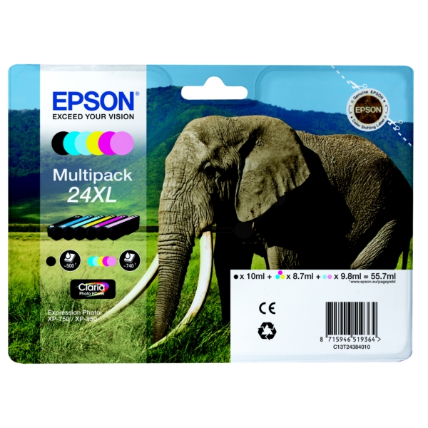 Original Epson C13T24384011 / 24XL Tintenpatrone Multipack