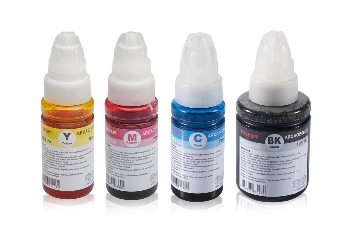 Multipack kompatibel zu Canon 1603C001 / GI590 enthält 4x Tintenflasche