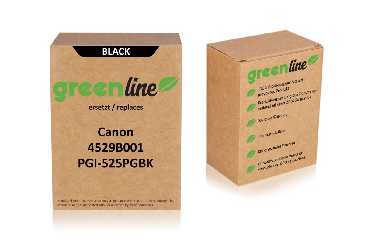 greenline ersetzt Canon 4529B001 / PGI-525PGBK Tintenpatrone, Pigment schwarz