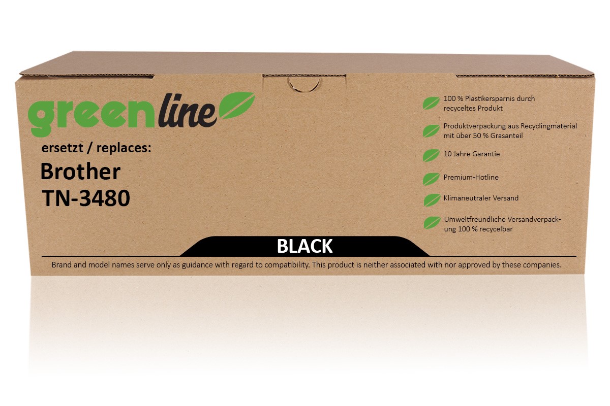 greenline ersetzt Brother TN-3480  Tonerkartusche, schwarz