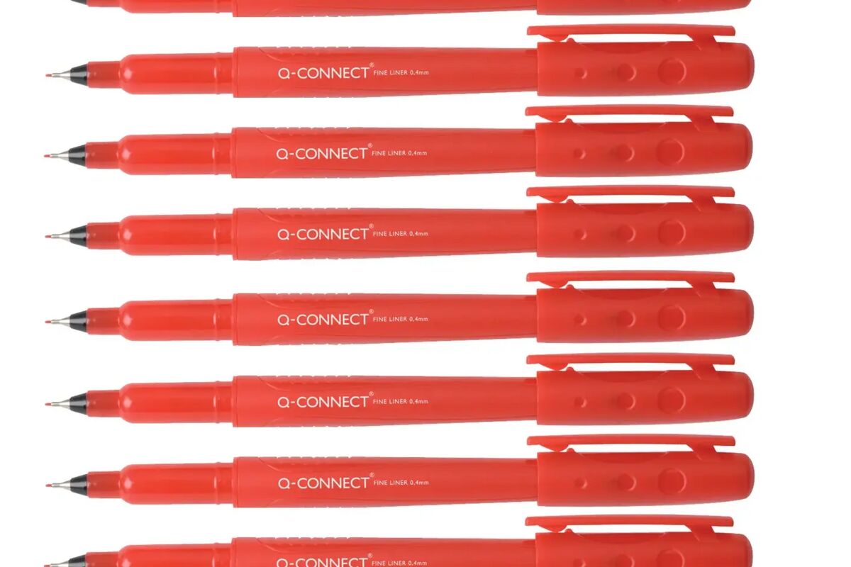 Q-CONNECT Feinliner, 0,4mm, rot, (10 Stück)