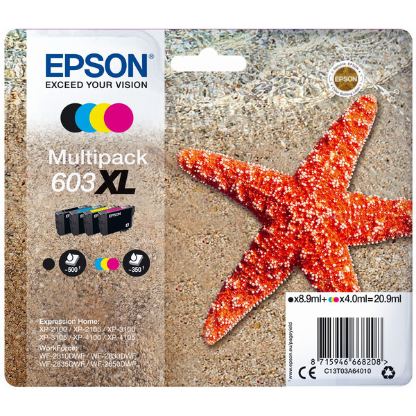 Original Epson C13T03A64010 / 603XL Tintenpatrone Multipack