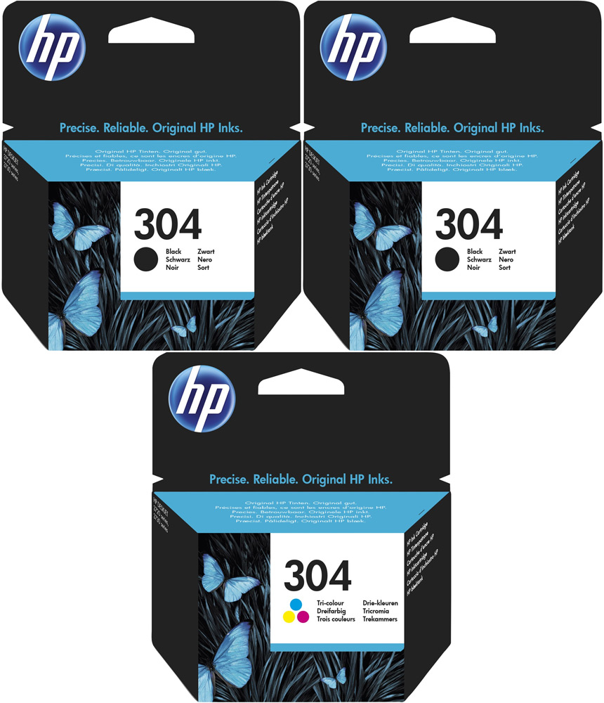 Original HP Patronen 304 N9K06AE N9K05AE 3er Set Mehrfarbig