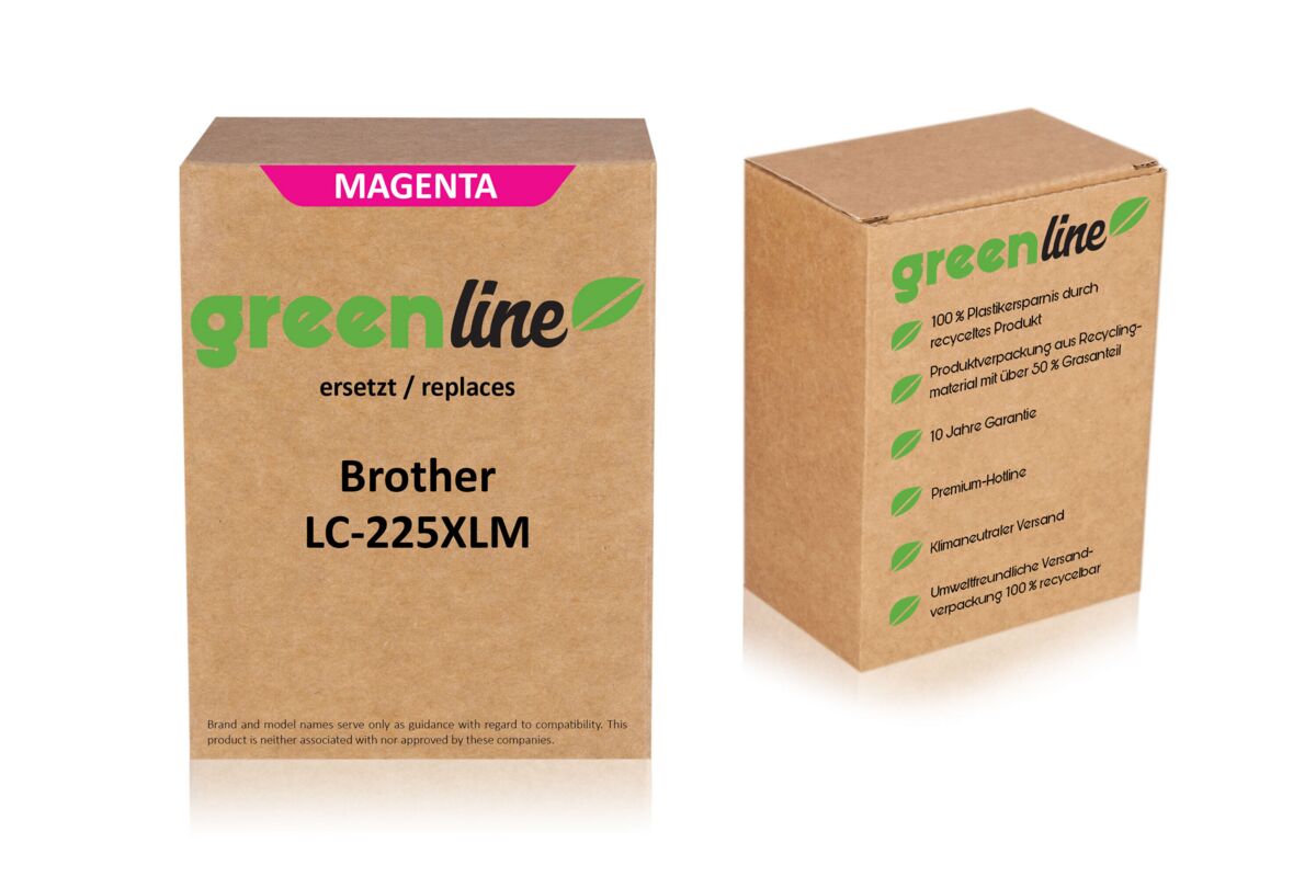 greenline ersetzt Brother LC-225XLM Tintenpatrone, magenta